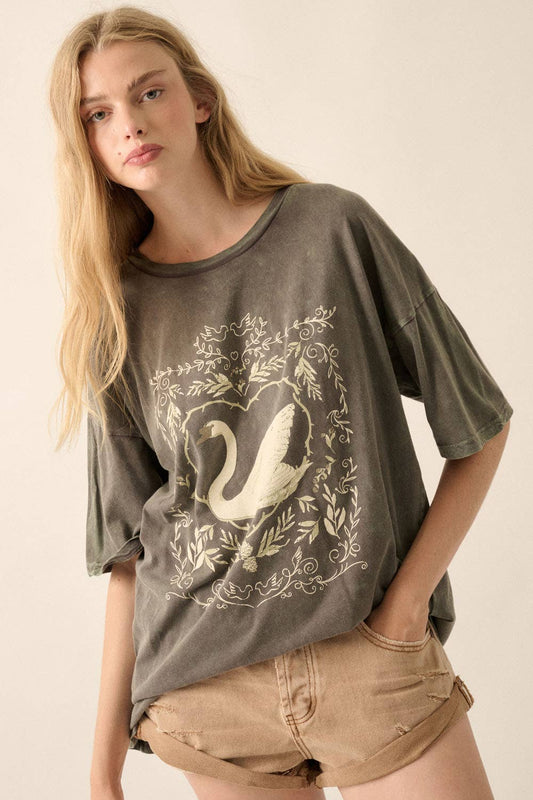 Swan Dive Oversized Graphic Tee (Small to Large)