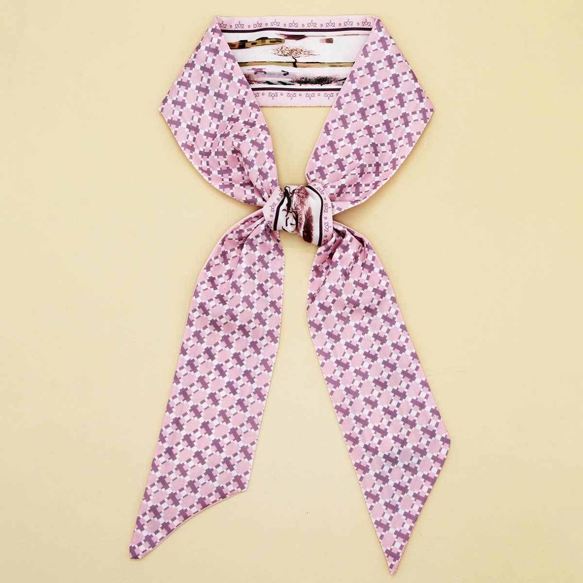 Floral Letter  Scarf – Hair Tie & Bag Ribbon_CWASC0096