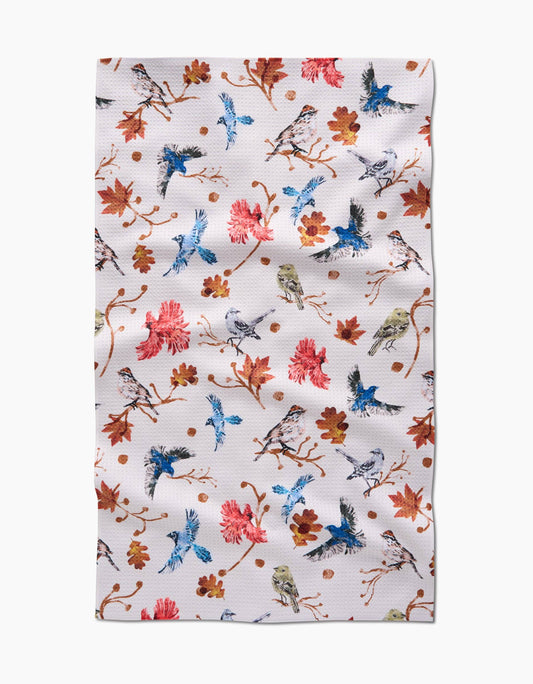 Geometry Autumnal Bird Skies Tea Towel