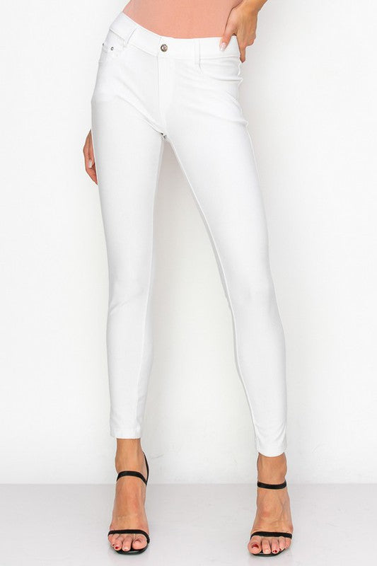 Cotton-Blend 5-Pocket Skinny Jeggings