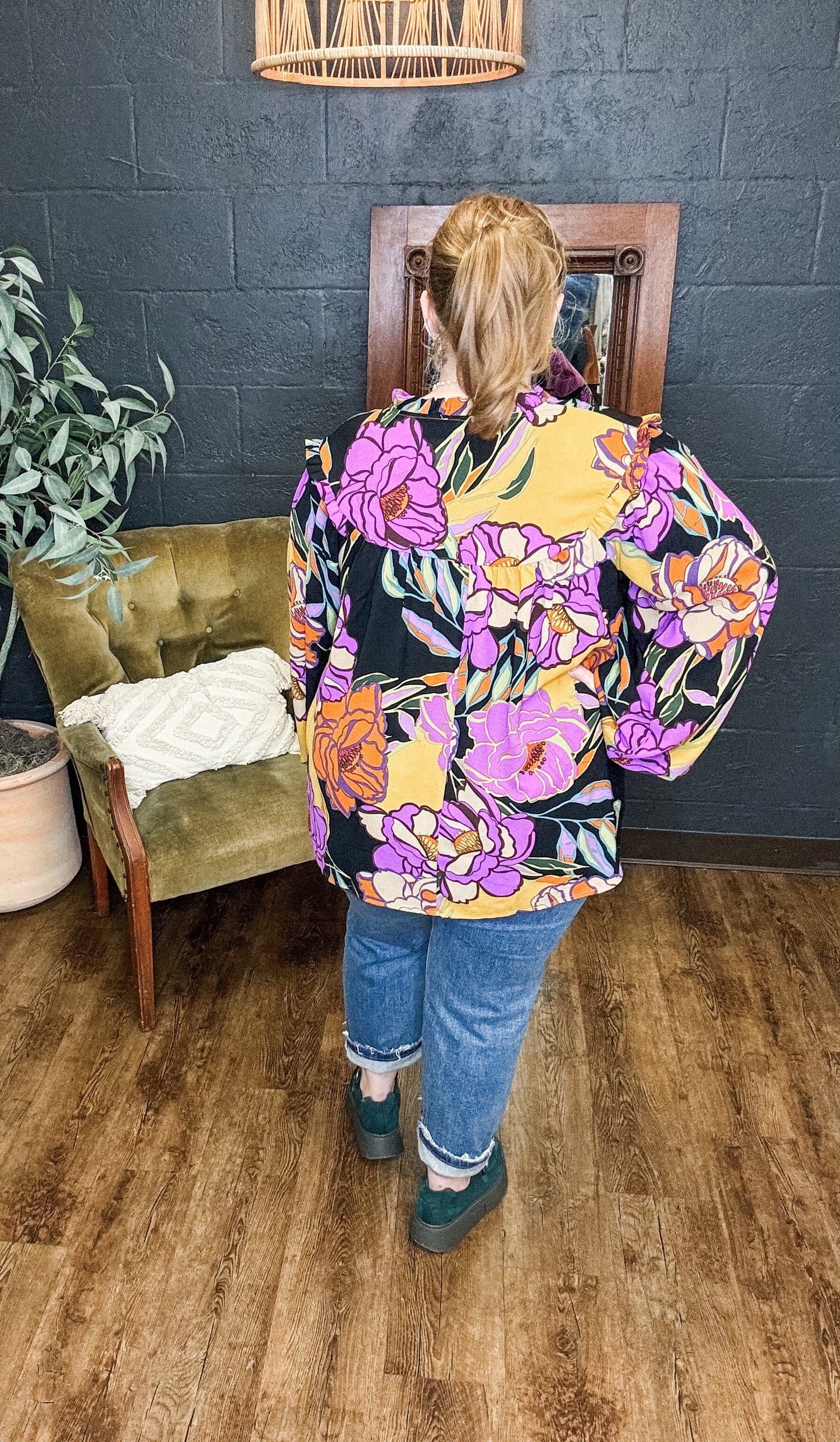 Work of Art Plus Size Long Sleeve Top (1XL to 3XL)