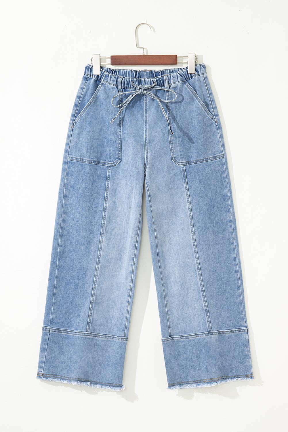 Dancing on the Waves Drawstring Denim Pants (Multiple Washes)