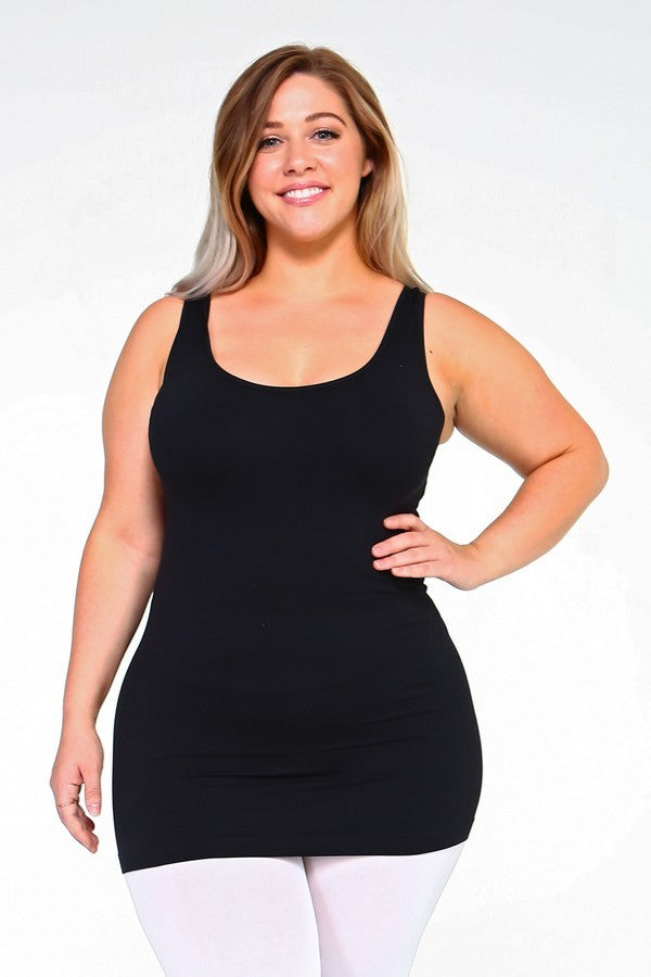 Plus Size Seamless Tank Top, 2 Colors