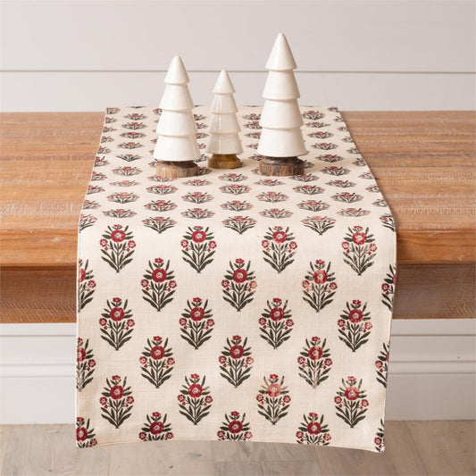 Fifth Avenue Christmas Block Print Table Runner