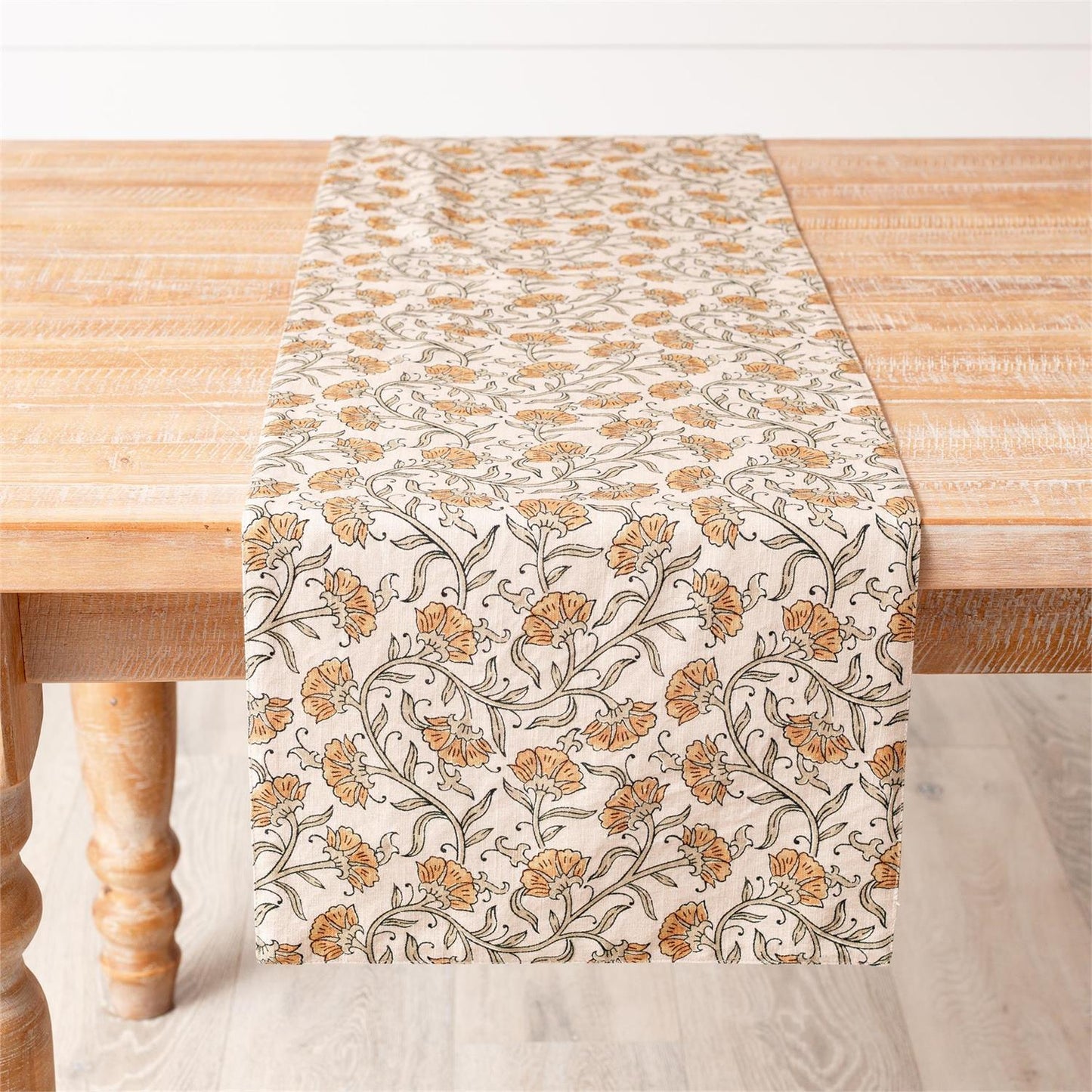 Dandelion Block Print Table Runner