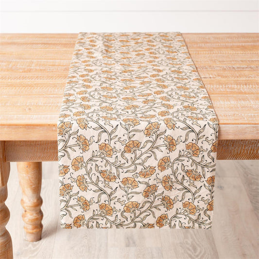 Dandelion Block Print Table Runner