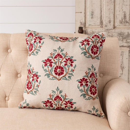 Fifth Avenue Christmas Ruby Block Print Pillow