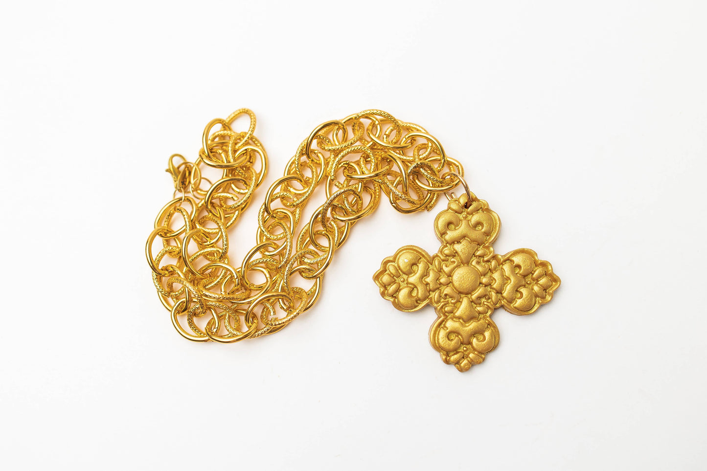 18" Double Gold Chain with Andrea Cross