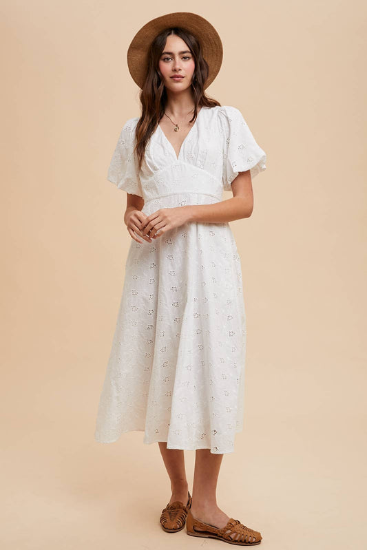 COTTON EYELET DRESS