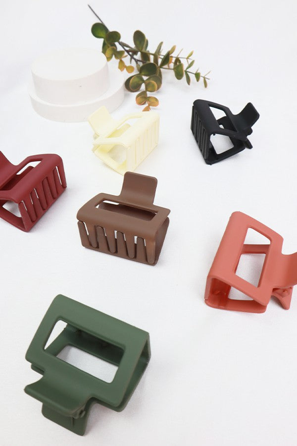 Square Matte Hair Claw Clip (6 Color Options)