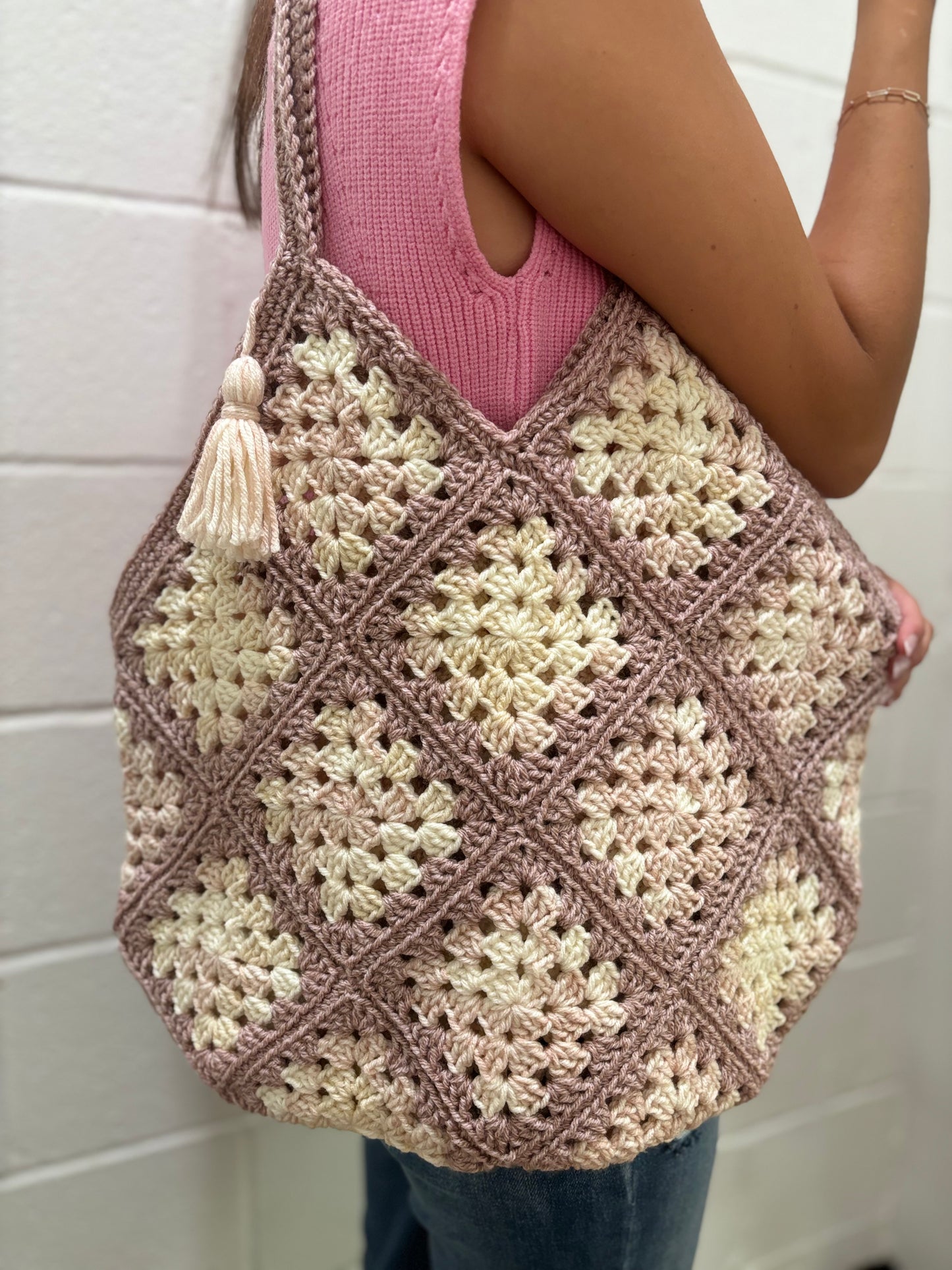 Hand Crocheted Granny Square Totes