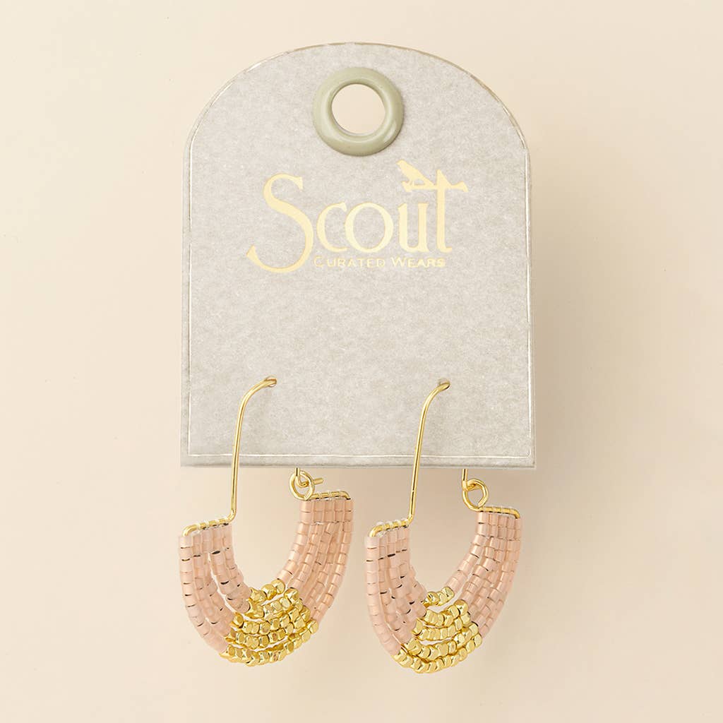 Chromacolor Miyuki U-Hoop Earring - Blush/Gold