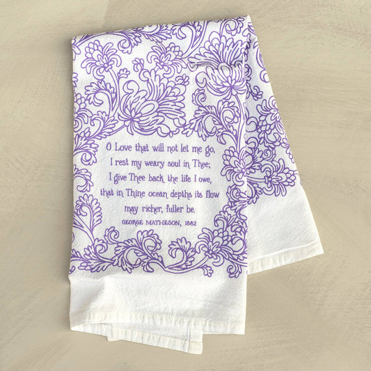 O Love That Wilt Not Let Me Go Hymn Tea Towel