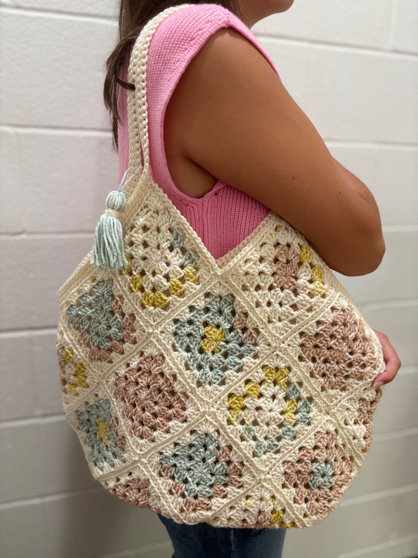 Hand Crocheted Granny Square Totes