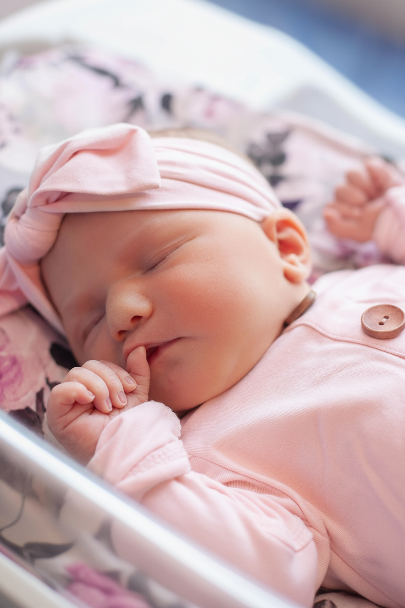 Bamboo Baby Knot Gown & Hat | Solid Blush