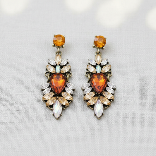 Vintage Rhinestone Drop Earrings
