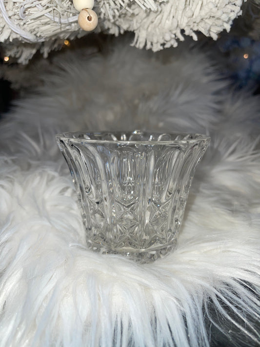 Vintage cut glass votive candle holder