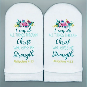 Standing on the Word Scripture Socks- All Things Phil 4:13