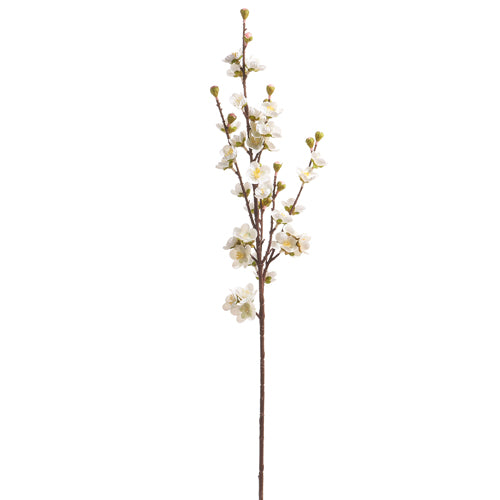 32" White Apple Blossom Spray