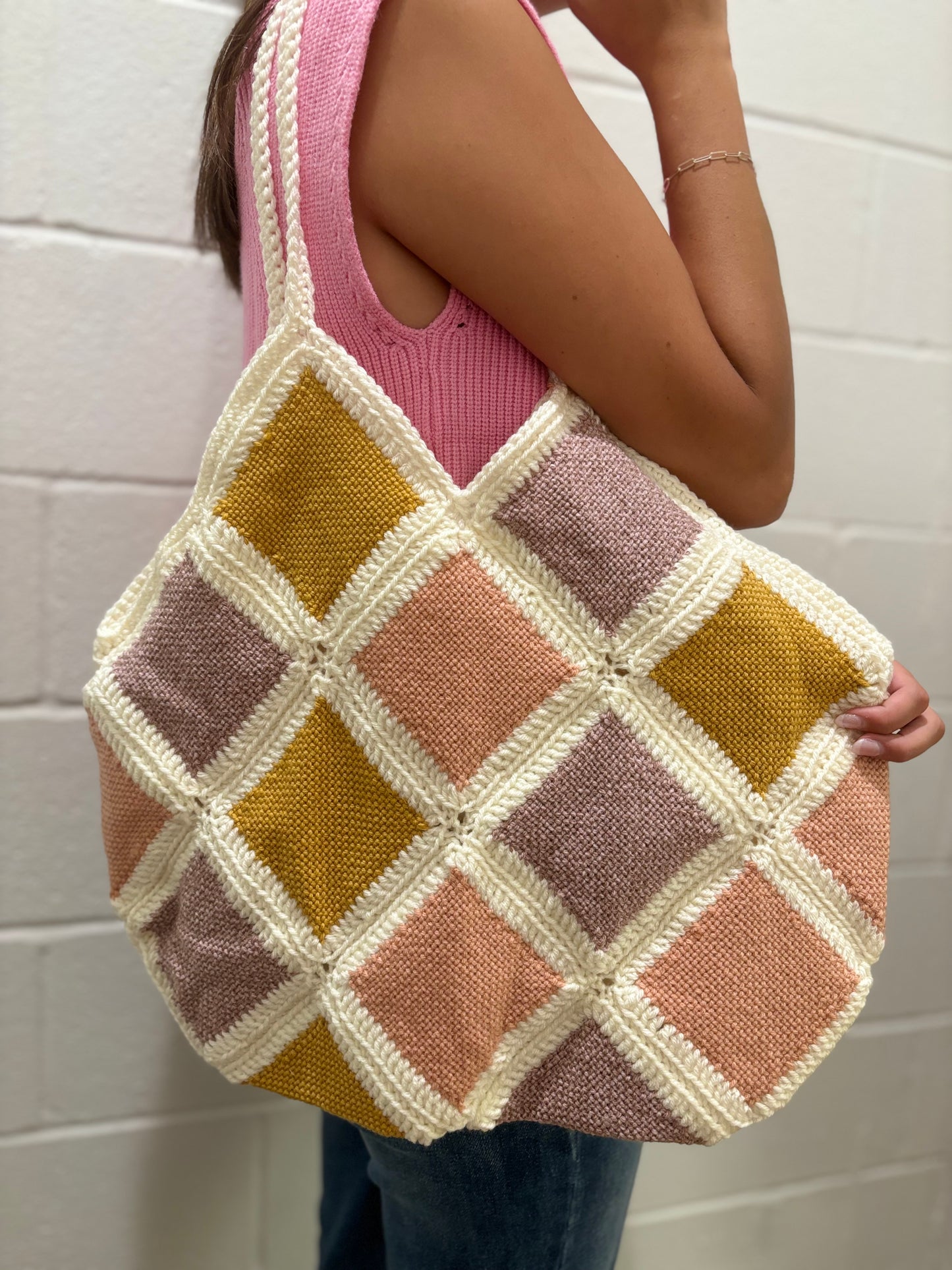 Hand Crocheted Granny Square Totes