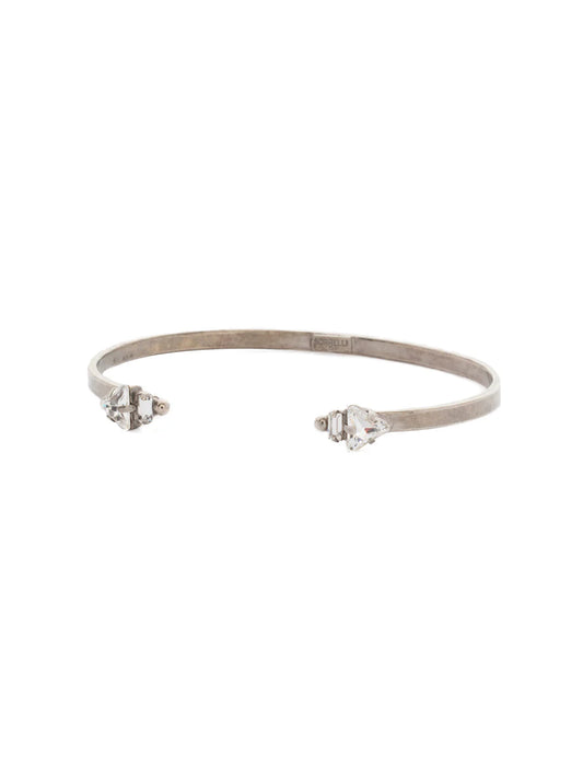 Sorrelli Open Ended Cuff Bracelet (Antique Silver Crystal)