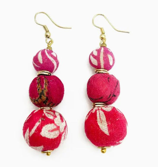 Aasha Trio Blush Beaded Earring by Anju