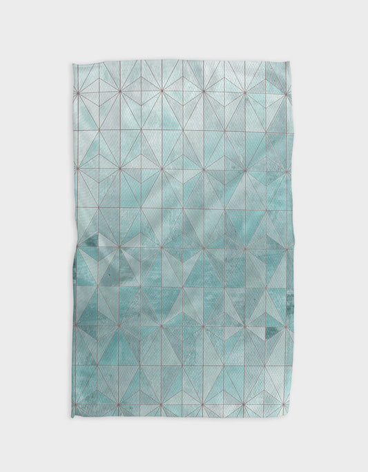 Geometry Blue Tiles Kitchen Tea Towel