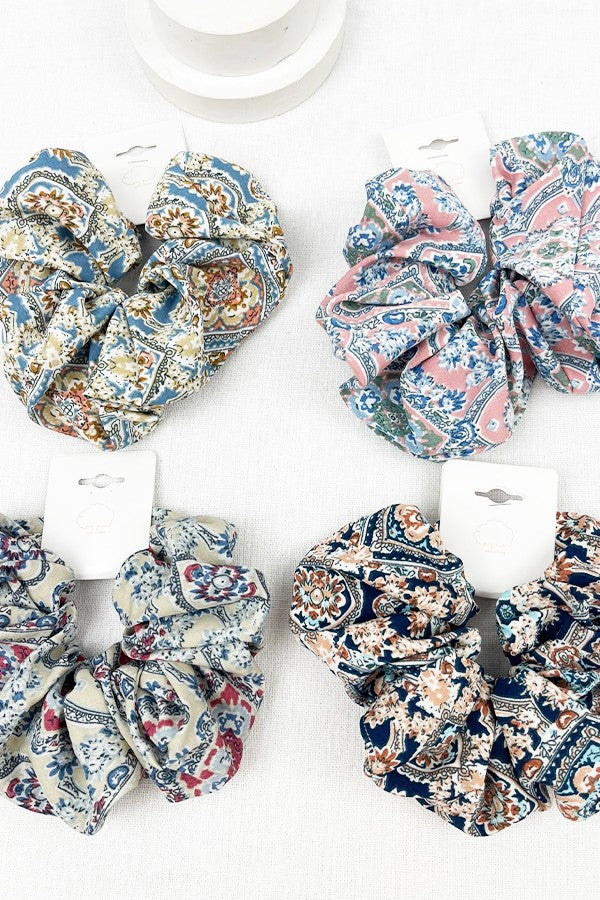 Boho Printed Scrunchie (4 Color Options)