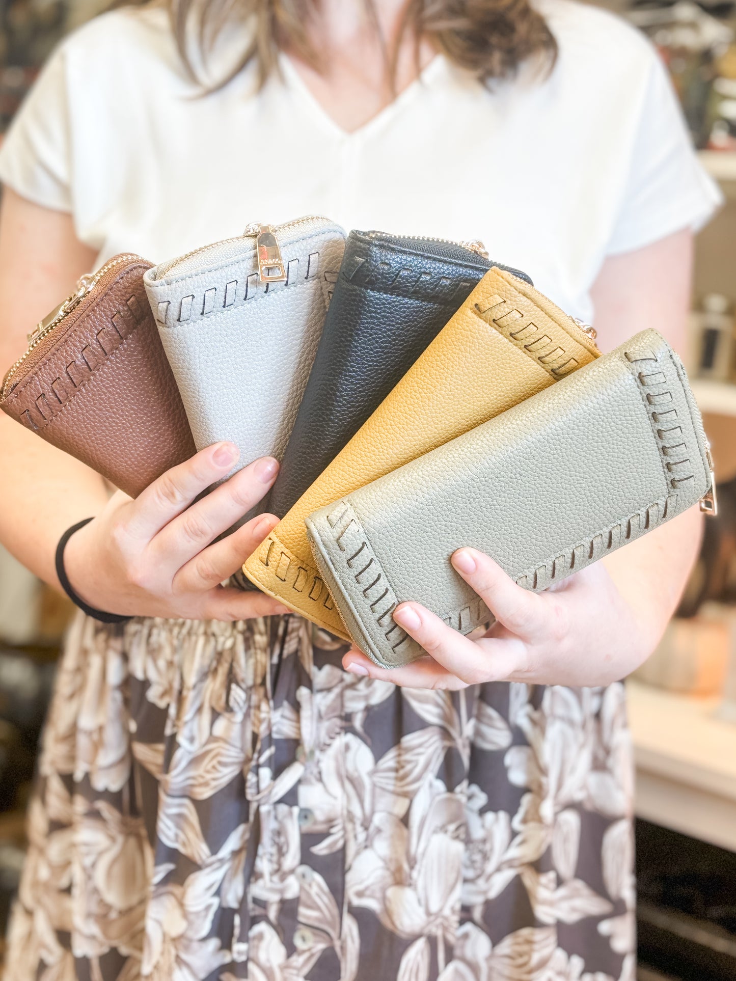 Nora Whipstitch Wallet, Multiple Color Options