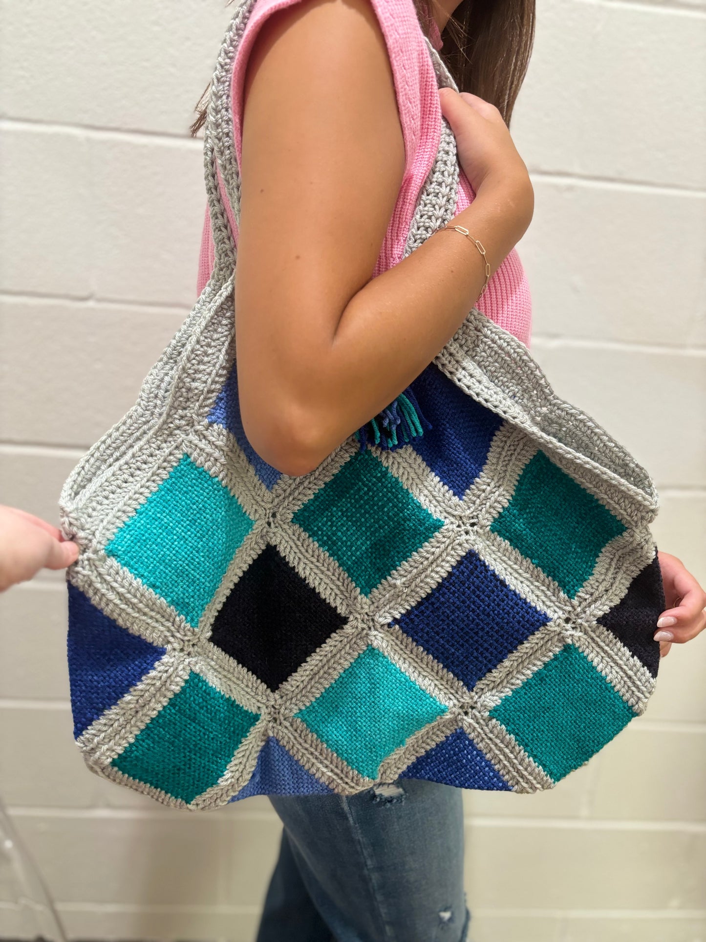 Hand Crocheted Granny Square Totes