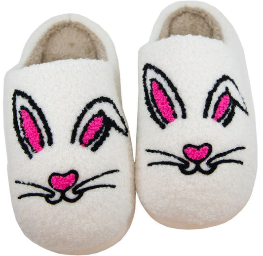 Katydid Bunny Face Fuzzy Slippers