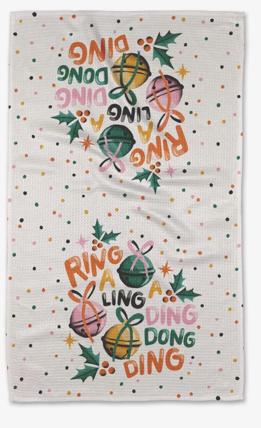 Geometry Ring A Ling A Ding Dong Tea Towel