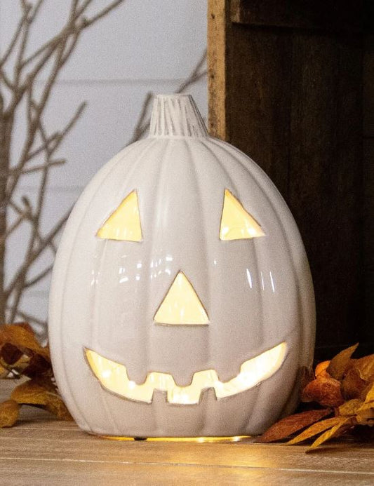 Large White Ceramic Pumpkin