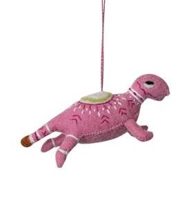 Handmade Wool Felt Dinosaur Ornament w/ Embroidery, 3 Styles