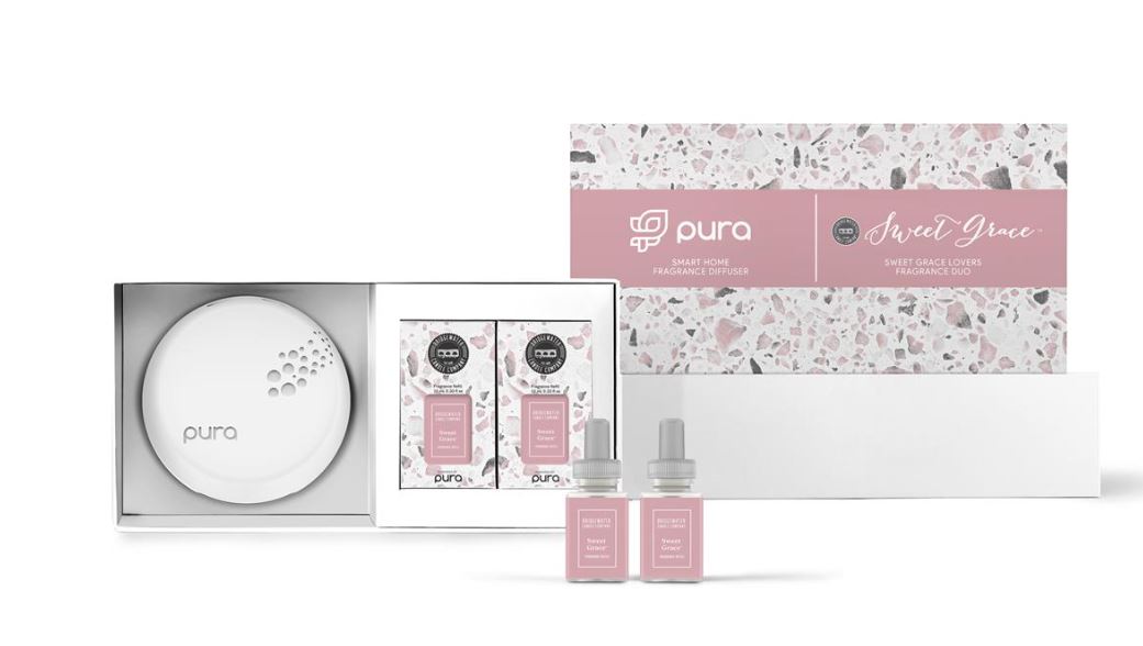 Pura Smart Home Fragrance Diffuser with Bridgewater Candle Co. Sweet Grace Fragrance Duo