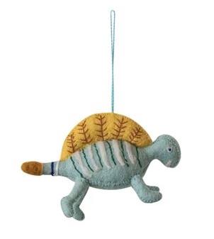 Handmade Wool Felt Dinosaur Ornament w/ Embroidery, 3 Styles