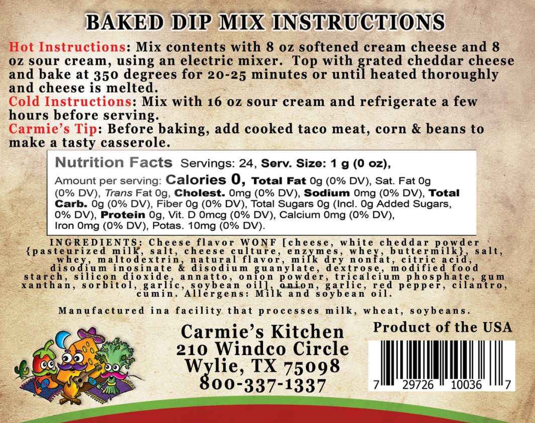 Carmie's Kitchen Baked Enchilada Dip Mix