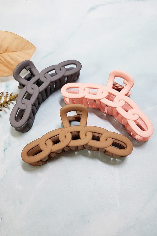 Chain Link Matte Hair Claw Clip 6 Colors