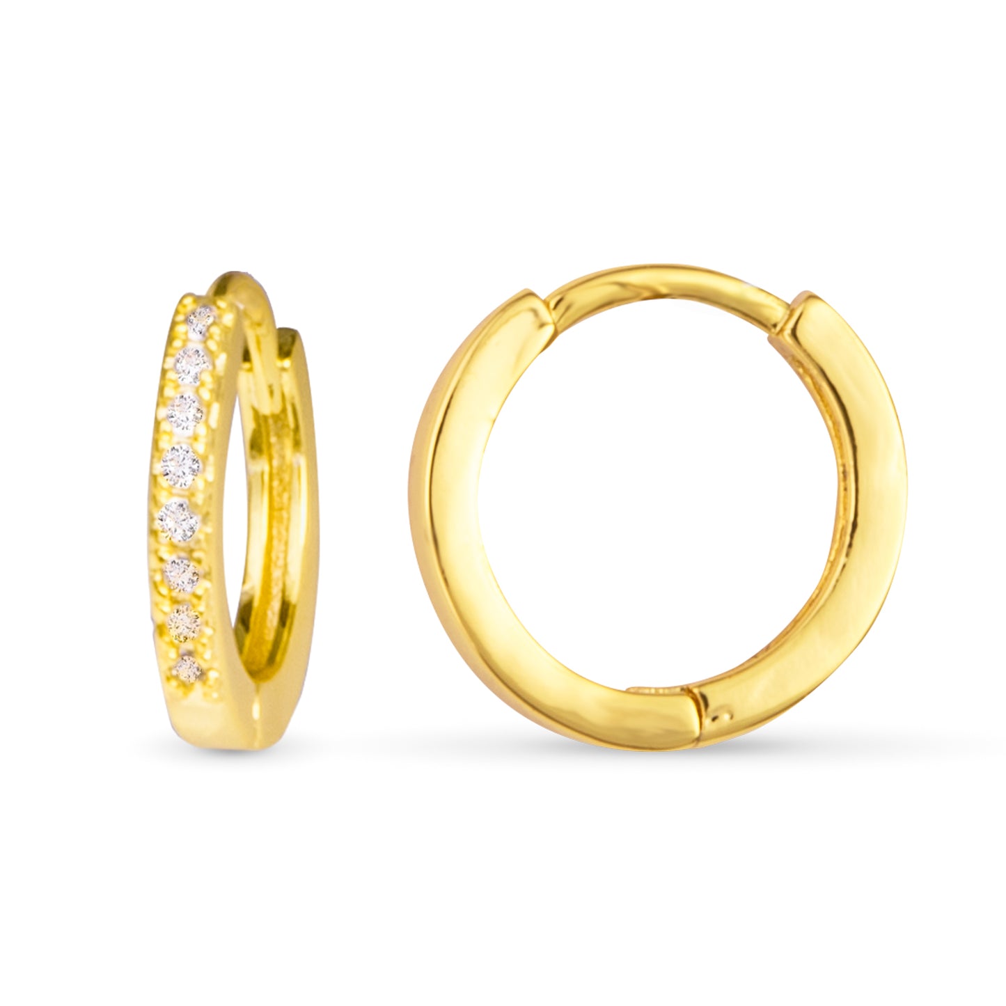 Gold Add A Charm CZ Hoop Earrings