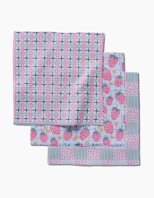 Geometry Dish Cloths Set of Spring Picnic Day