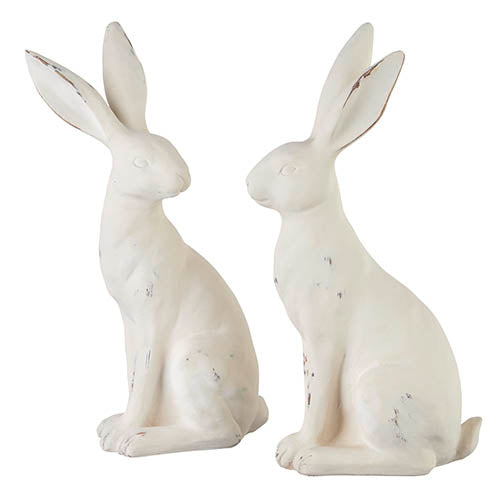 13.5 " Distressed White Rabbit