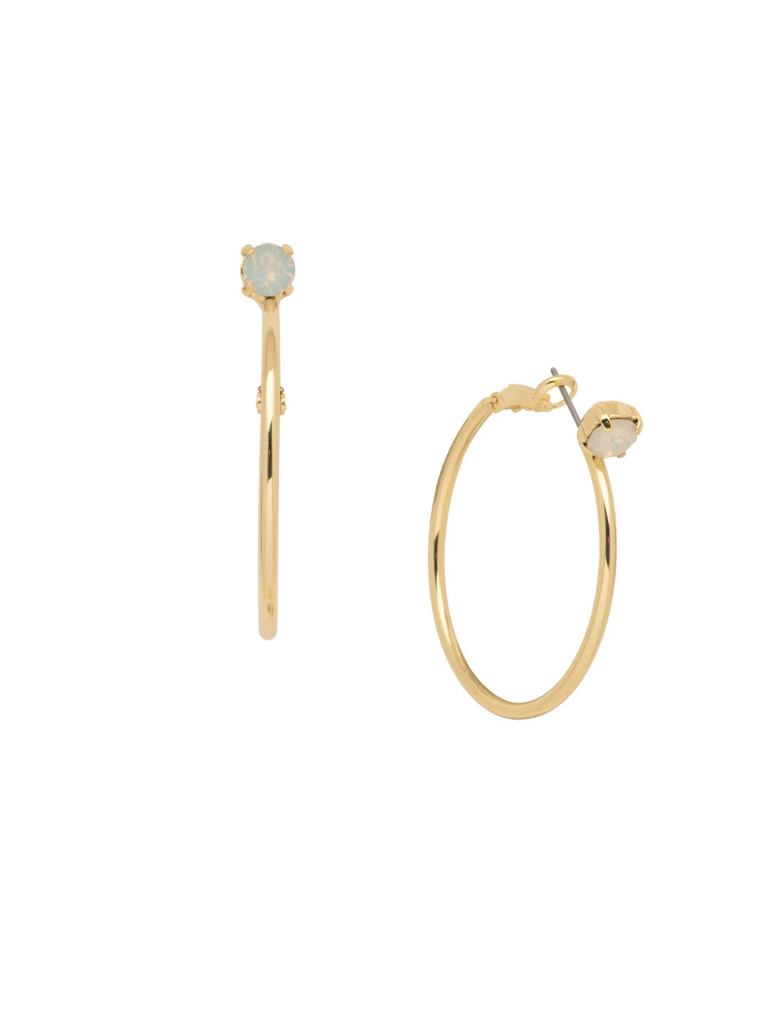 Sorrelli Mini Serafina Hoop Earrings (White Opal)