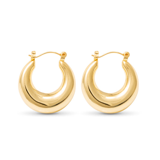 Gold Bella Polished Hoop Earrings