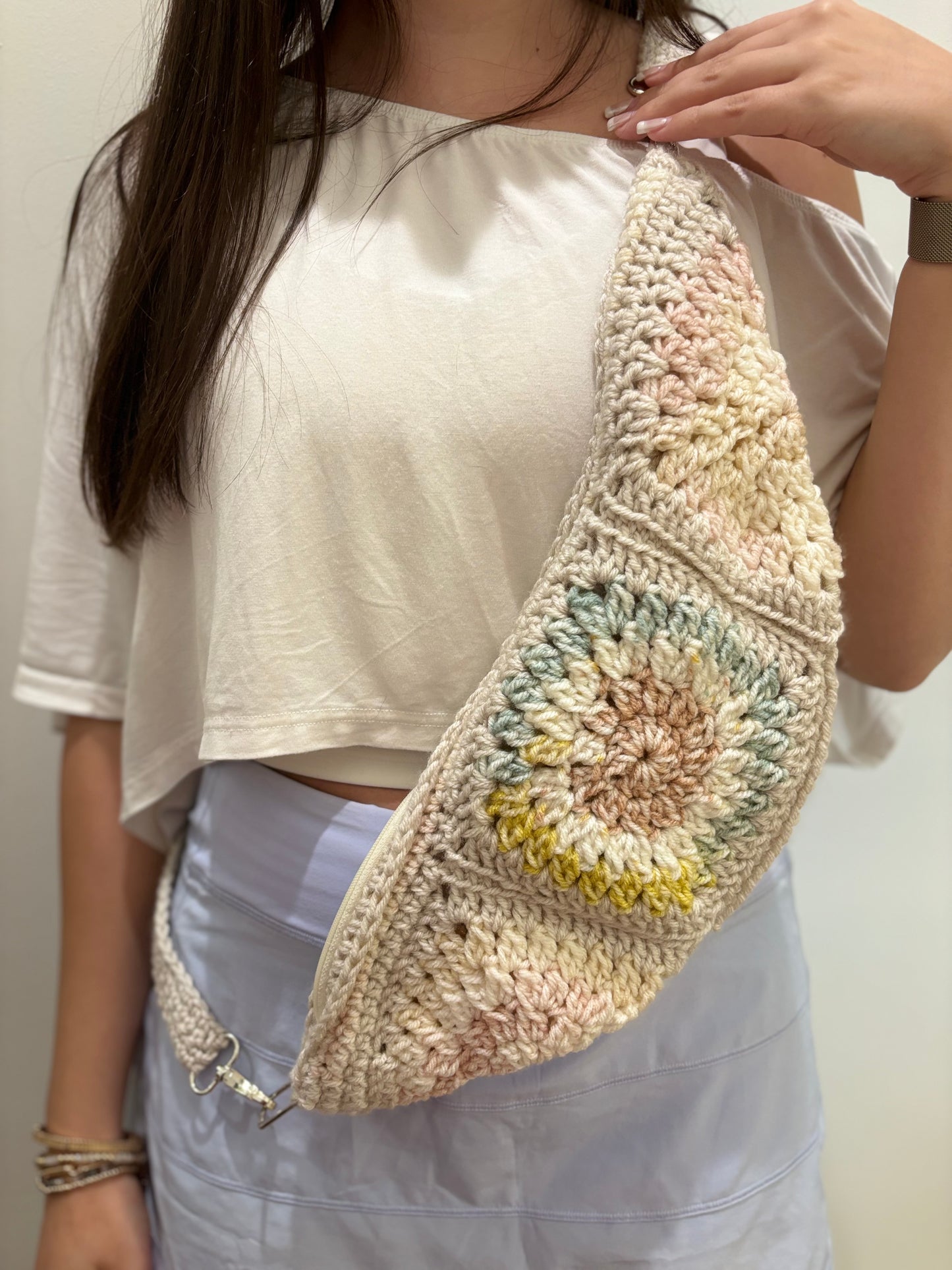 Hand Crocheted Granny Square Crossbody