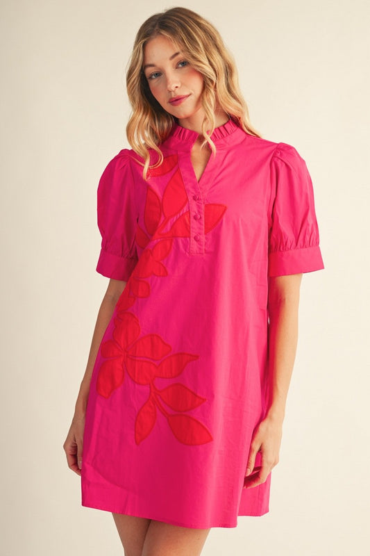 Embroidered Applique Accent Dress