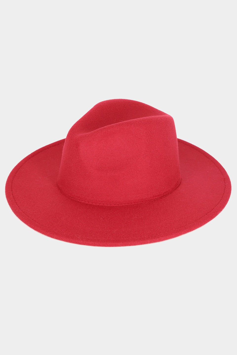 Solid Color Classic Wide Brim Fedora Hat