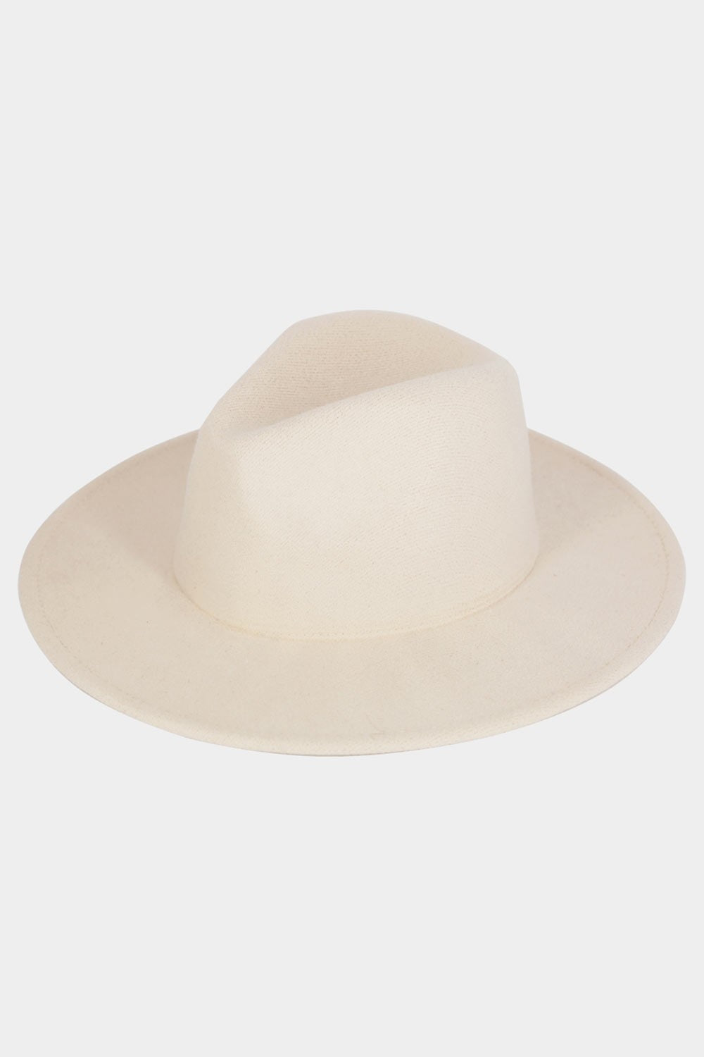 Solid Color Classic Wide Brim Fedora Hat