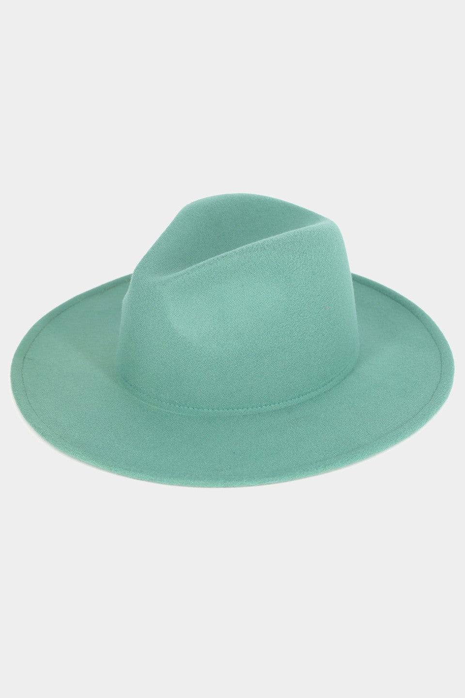 Solid Color Classic Wide Brim Fedora Hat