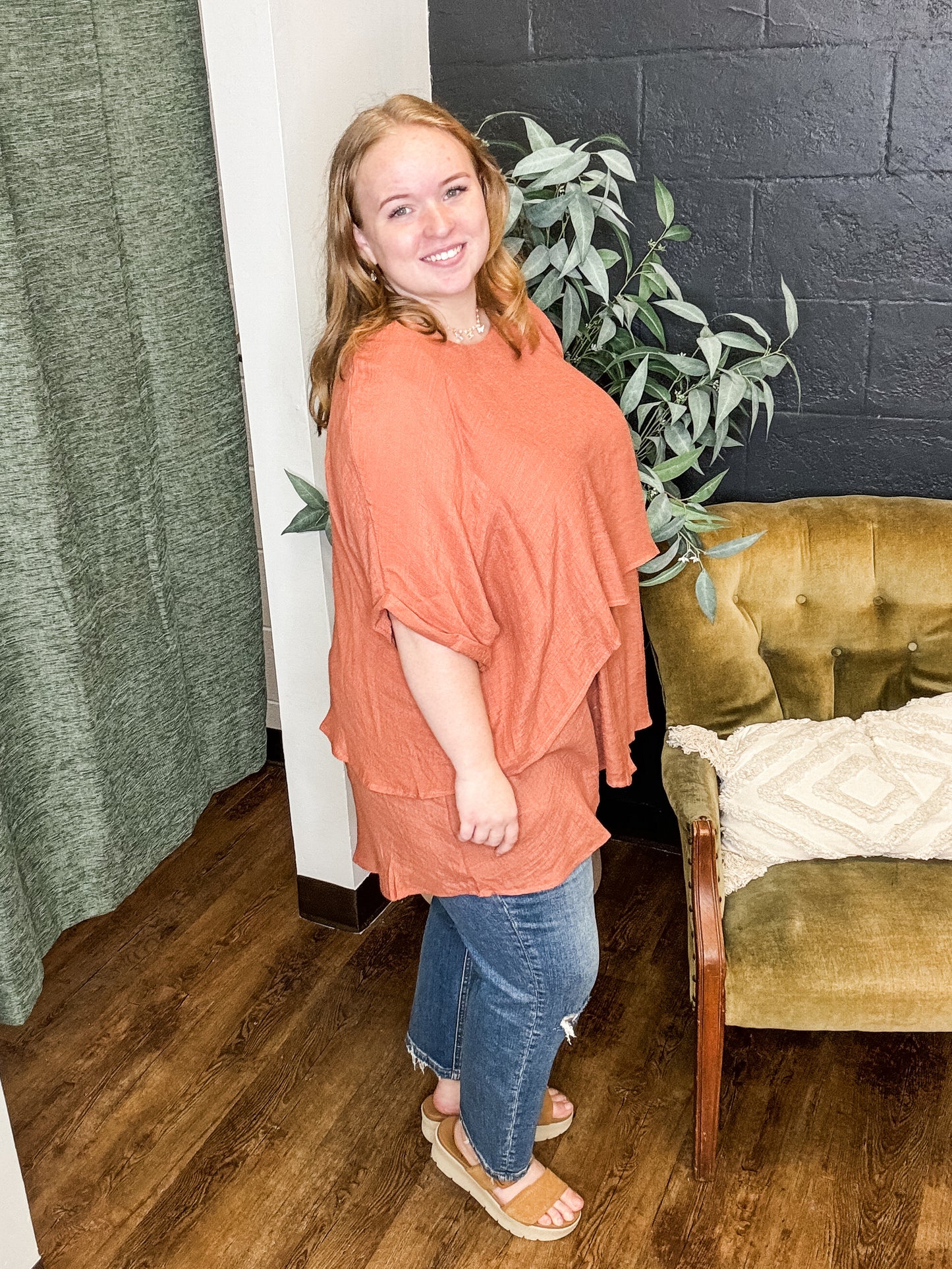 Sunset Double Take Layered Tunic Plus Size Top (XL to 2XL)