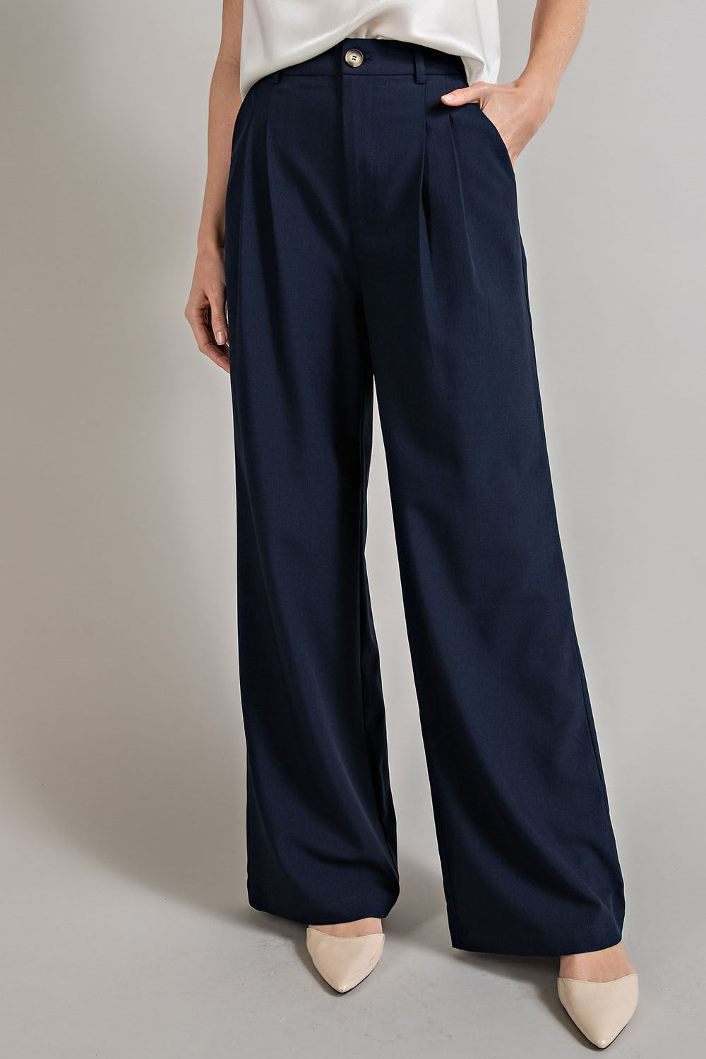 Clarissa Navy Straight Leg Pants (Small to 2X) – AllyOops Boutique